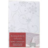 Elegance Collection, Christmas holiday fabric tablecloth, foil printed snowflakes and swirls, 54"x72", white - 2