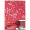 Elegance Collection, Christmas holiday fabric tablecloth, foil printed snowflakes and swirls, 60"x102", red - 2