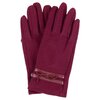 Soft stretch knit gloves with bow detail, burgundy - 2