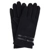 Soft stretch knit gloves with bow detail, black