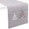 Reversible table runner, Christmas trees embroidery, 14"x72"
