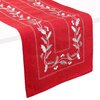 Reversible table runner, mistletoes embroidery, 14"x54"
