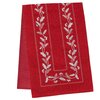 Reversible table runner, mistletoes embroidery, 14"x72" - 2
