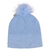 Rhinestone detail hat & glove set, blue - 2