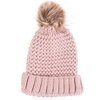 Hat with pompom and cozy scarf with fringes set, pink - 3