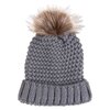 Hat with pompom and cozy scarf with fringes set, gris - 3