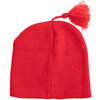 Knit toque with tassle on top, red - 2