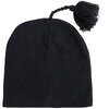 Knit toque with tassle on top, noir - 2