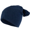 Knit toque with tassle on top, navy