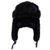 Quilted trapper hat with lining and faux fur flaps - 2