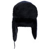 Nylon aviator hat with faux fur lining & trims, navy - 2