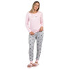 Ens. de pyjama à manches longues 'Coeurs roses" avec bonhommes de neige sérigraphiés, très grand (TG)