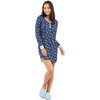 Blue Hearts long sleeve v-neck sleepshirt with snap button detail, small (S) - 2
