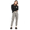 Stretch jersey PJ set, off white buffalo plaid bottom and patch pocket detail, extra large (XL)