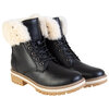 Lace-up faux fur trim fashion combat boots, black, size 6 - 2