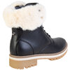 Lace-up faux fur trim fashion combat boots, black, size 6 - 4
