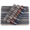 ALLURA - Striped mat, 3'x4', beige tones - 2
