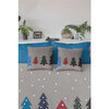 Decorative printed cushion, mutlicolored Christmas trees, 18"x18" - 2