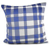 Printed decorative cushion with moose silhouette front and matching plaid back, 18"x18", blue - 2