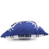 Printed decorative cushion with moose silhouette front and matching plaid back, 18"x18", blue - 3