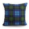 Printed decorative cushion with plaid trees front and matching plaid back, 18"x18", blue - 2