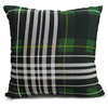 Printed decorative cushion with plaid trees front and matching plaid back, 18"x18", green - 2