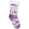 Cozy reindeer slipper socks with sherpa lining, mauve