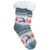 Cozy reindeer slipper socks with sherpa lining, sky - 2