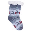 Cozy reindeer slipper socks with sherpa lining, grey - 2