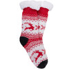 Cozy reindeer slipper socks with sherpa lining, white - 2