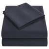 Solid colored brushed sheet set, double, charcoal