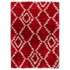Collection LILA, tapis décoratif, diamants à point rouge, 4'x6'