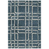 LILA Collection, decorative area rug, blue chainlink, 4'x6'