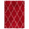 LOLA Collection, decorative area rug, red with straight lines, 4'x6'
