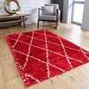 LOLA Collection, decorative area rug, red with straight lines, 4'x6' - 2