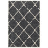LOLA Collection, decorative area rug, dark diamond pattern, 4'x6'