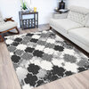 FRIDA Collection, decorative area rug, shades of grey trellis, 5'x7' - 2