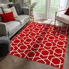 DENA Collection, decorative area rug, red geometric, 5'x7' - 2