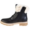 Lace-up faux fur trim fashion combat boots, black, size 10 - 3