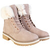 Lace-up faux fur trim fashion combat boots, pink, size 9 - 2