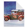 Printed throw with sherpa backing, snowman, 48"x60"