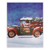 Printed throw with sherpa backing, snowman, 48"x60" - 2