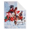 Printed throw with sherpa backing, puppy gift, 48"x60"
