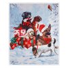 Printed throw with sherpa backing, puppy gift, 48"x60" - 2