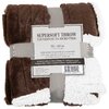 Super soft chevron throw with sherpa backing, 50"x60", brown - 2