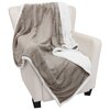 Super soft chevron throw with sherpa backing, 50"x60", taupe