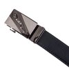 Automatic adjustable leather track belt in a box, thick black inset on buckle - 2