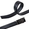Automatic adjustable leather track belt in a box, thick black inset on buckle - 4