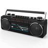 Sylvania - Bluetooth Retro cassette boombox with FM radio, black - 2