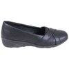 Women's crisscross strap wedge comfort shoe, black, size 8